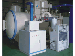 Horizontal two-chamber vacuum furnace with high pressure gas quenching for